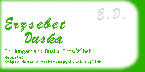 erzsebet duska business card